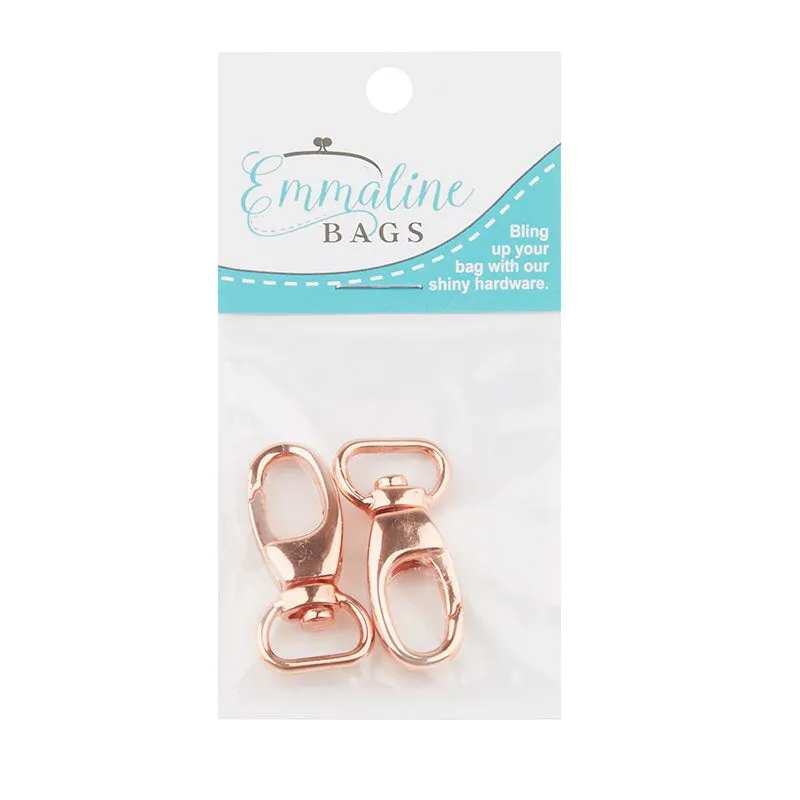 Emmaline 1" Designer Profile Swivel Snap Hooks - Set of Two Copper
