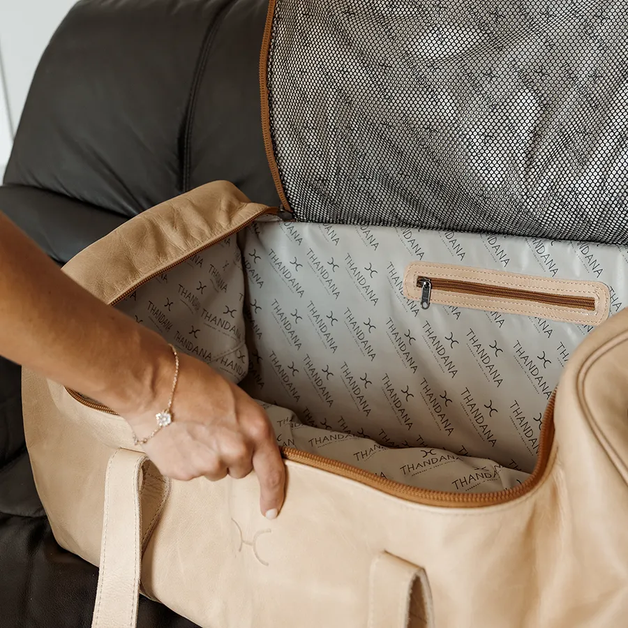 Wheelie Travel Bag Leather